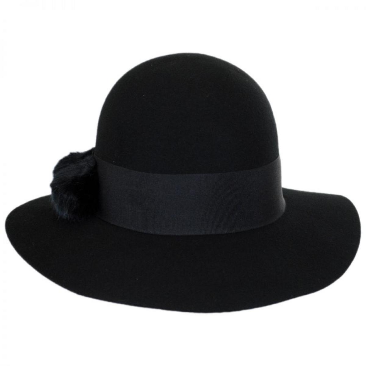 Betmar | Mullins Wool Felt Floppy Hat | 123123 | front | BLACK