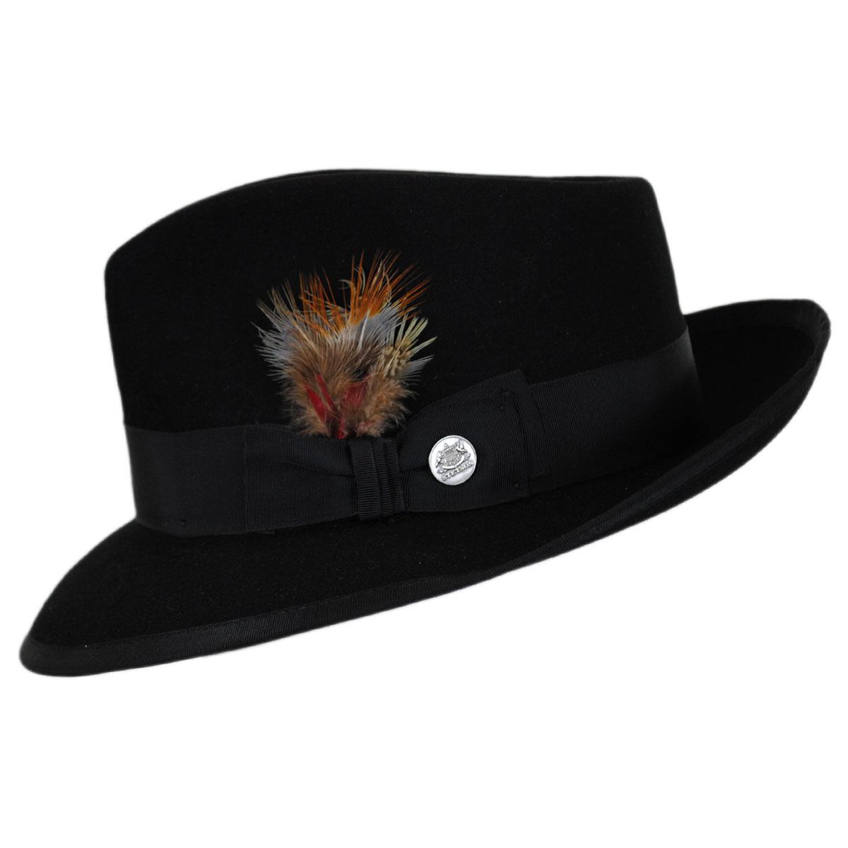 Stetson | Whippet Fur Felt Fedora Hat | 130635 | profile | BLACK