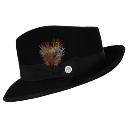 Stetson | Whippet Fur Felt Fedora Hat | 130635 | profile | BLACK