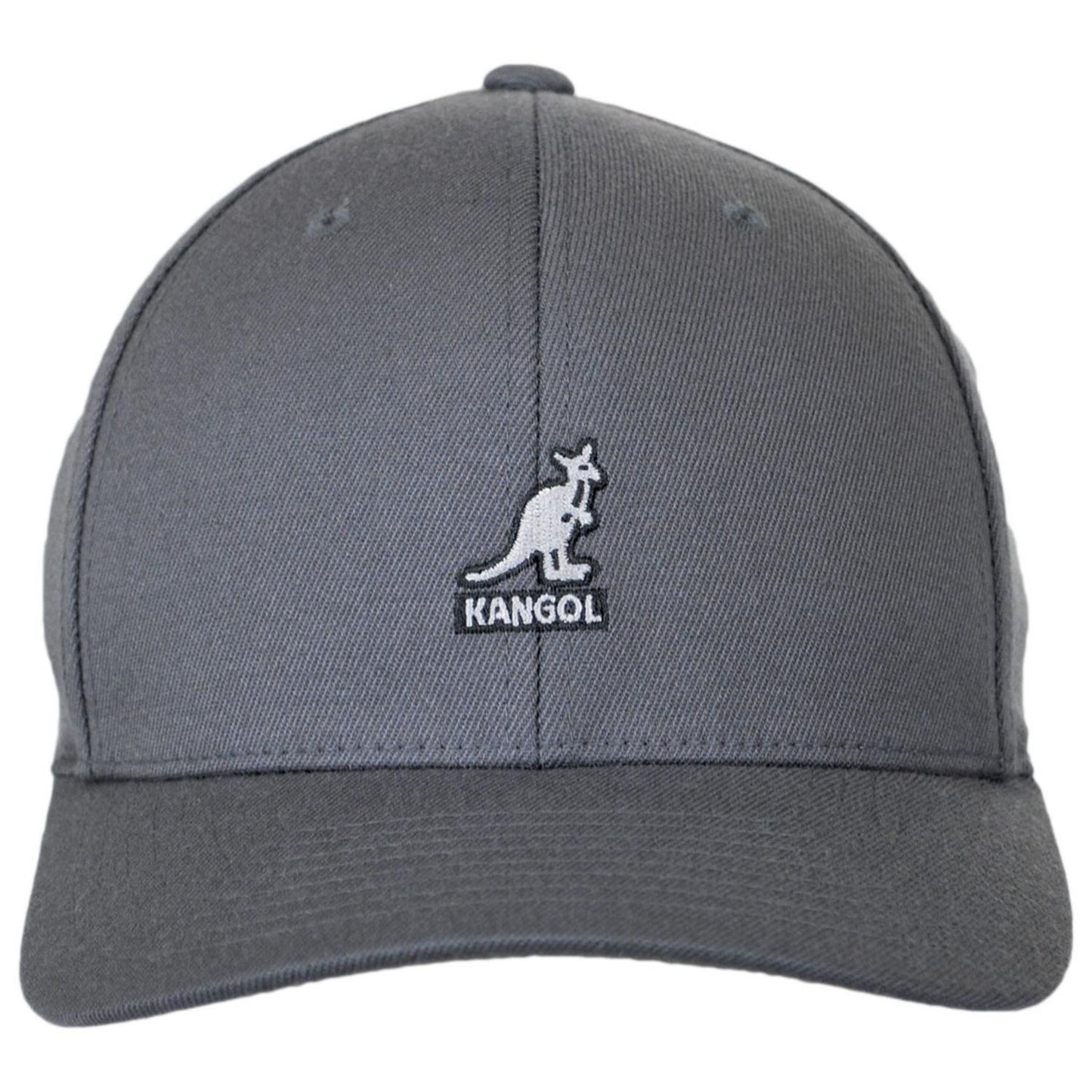 Kangol | Logo Wool Flexfit Fitted Baseball Cap | 201104 | front | DARK FLANNEL