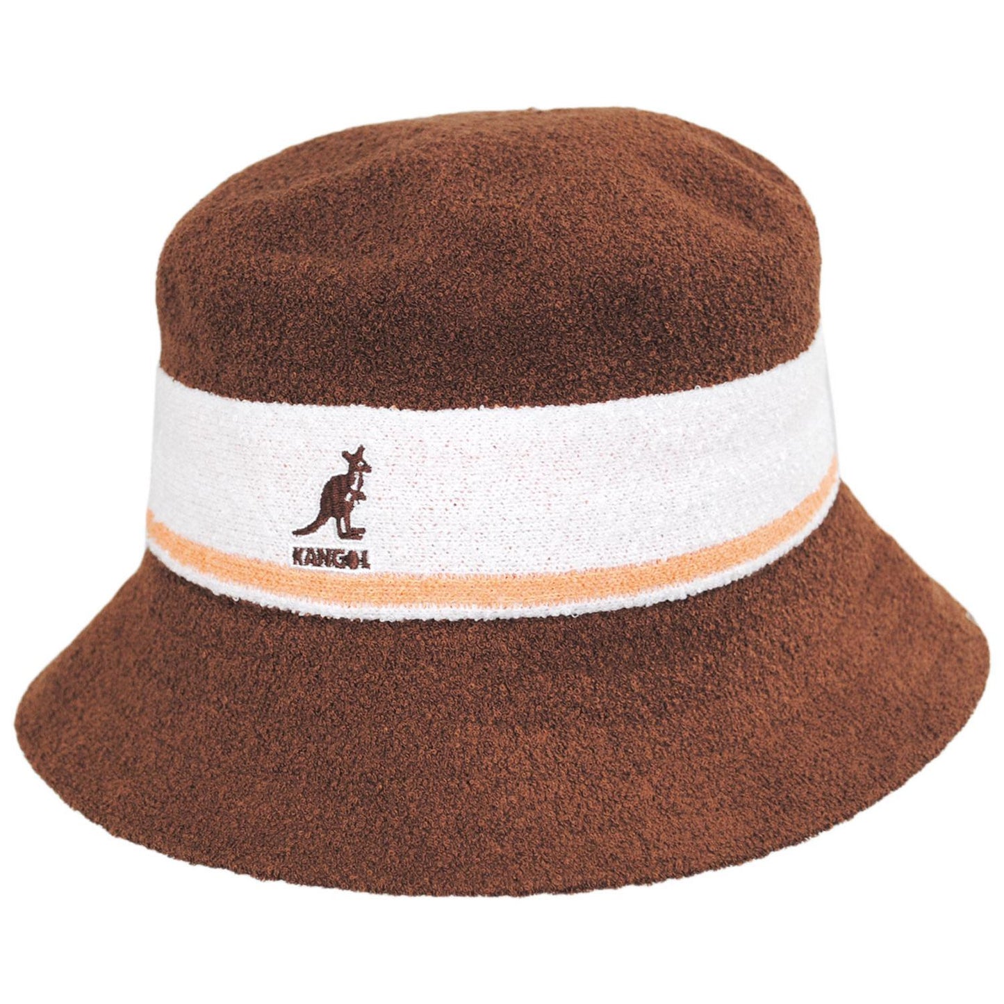 Kangol | Bermuda Stripe Bucket Hat | 185729 | lead | MAHOGANY