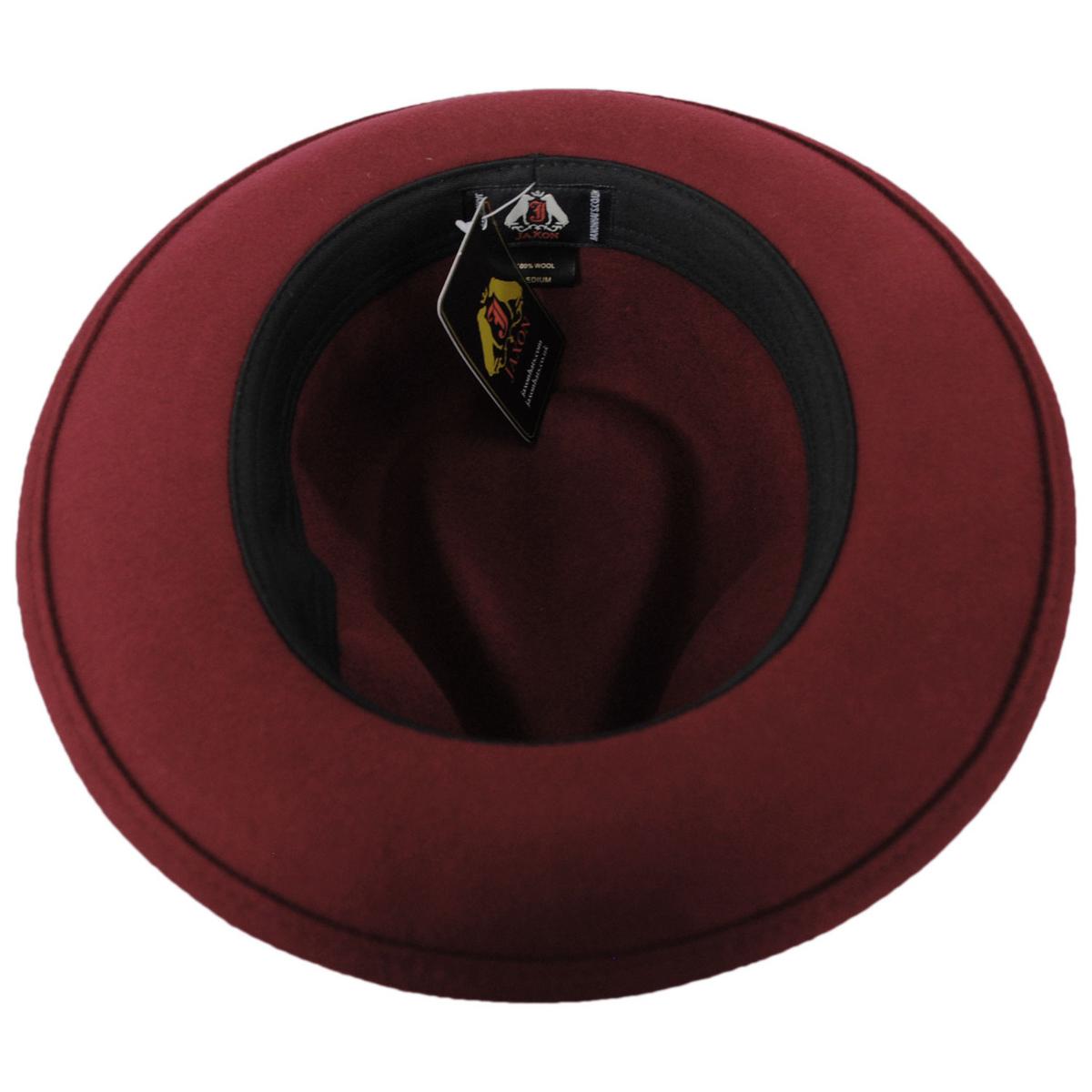 Jaxon Hats | Wholesale Pachuco Crushable Wool Felt Fedora Hat - Wine B2B Pre-Pack | B2B135008W | under | WINE
