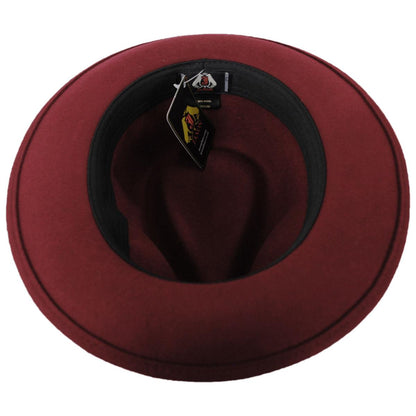 Jaxon Hats | Wholesale Pachuco Crushable Wool Felt Fedora Hat - Wine B2B Pre-Pack | B2B135008W | under | WINE