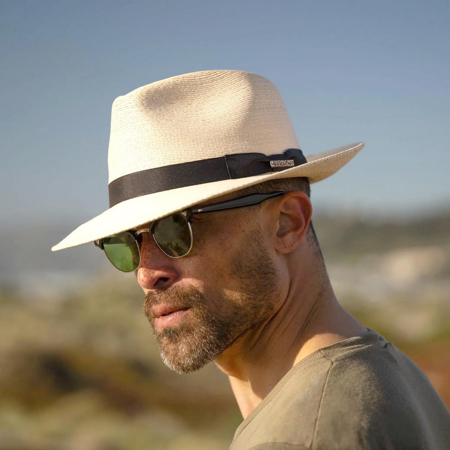 Stetson | Rushmore Palm Leaf Straw Fedora Hat | 126914 | lsmone | NATURAL