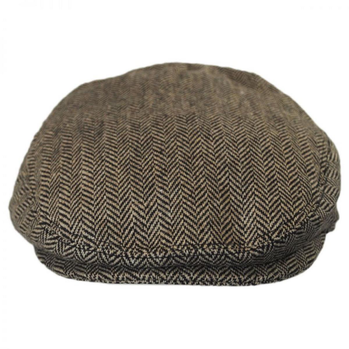 Jaxon Hats | Kid's Herringbone Wool Blend Ivy Cap | 512104 | front | BROWN