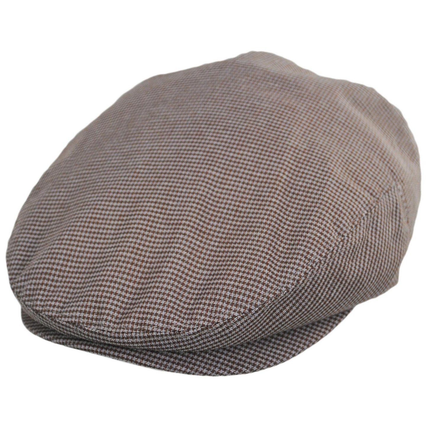 Baskerville Hat Company | Tenby Cotton Mini Windowpane Ivy Cap | 167675 | lead | MOCHA