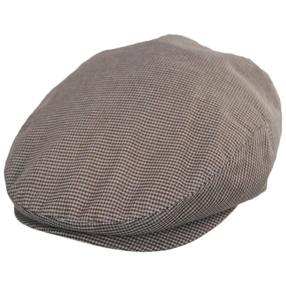 Baskerville Hat Company | Tenby Cotton Mini Windowpane Ivy Cap | 167675 | lead | MOCHA