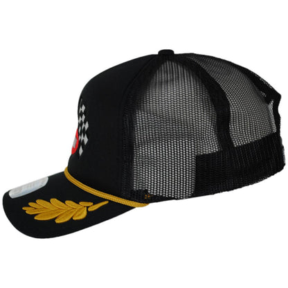 BRIXTON HATS | Podium Mesh Trucker Snapback Baseball Cap | 201888 | profile | BLACK/BLACK