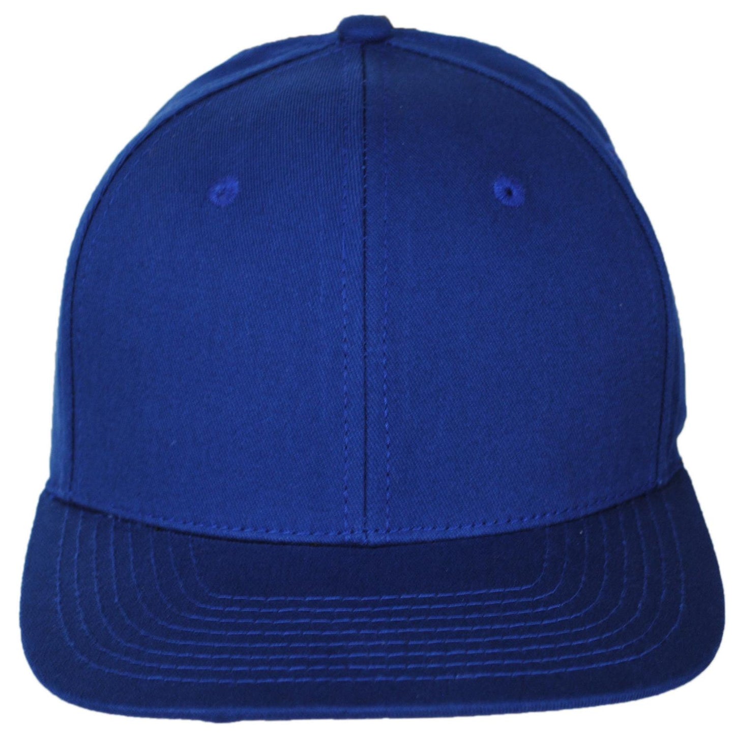Dorfman Pacific | Mid Pro Cotton Flat Bill Snapback Baseball Cap | 200189 | front | ROYAL