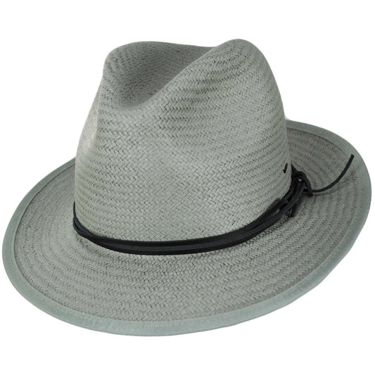 Bailey 1922 | Bran Raindura Straw Fedora Hat | 127937 | lead | MEDIUM GREY