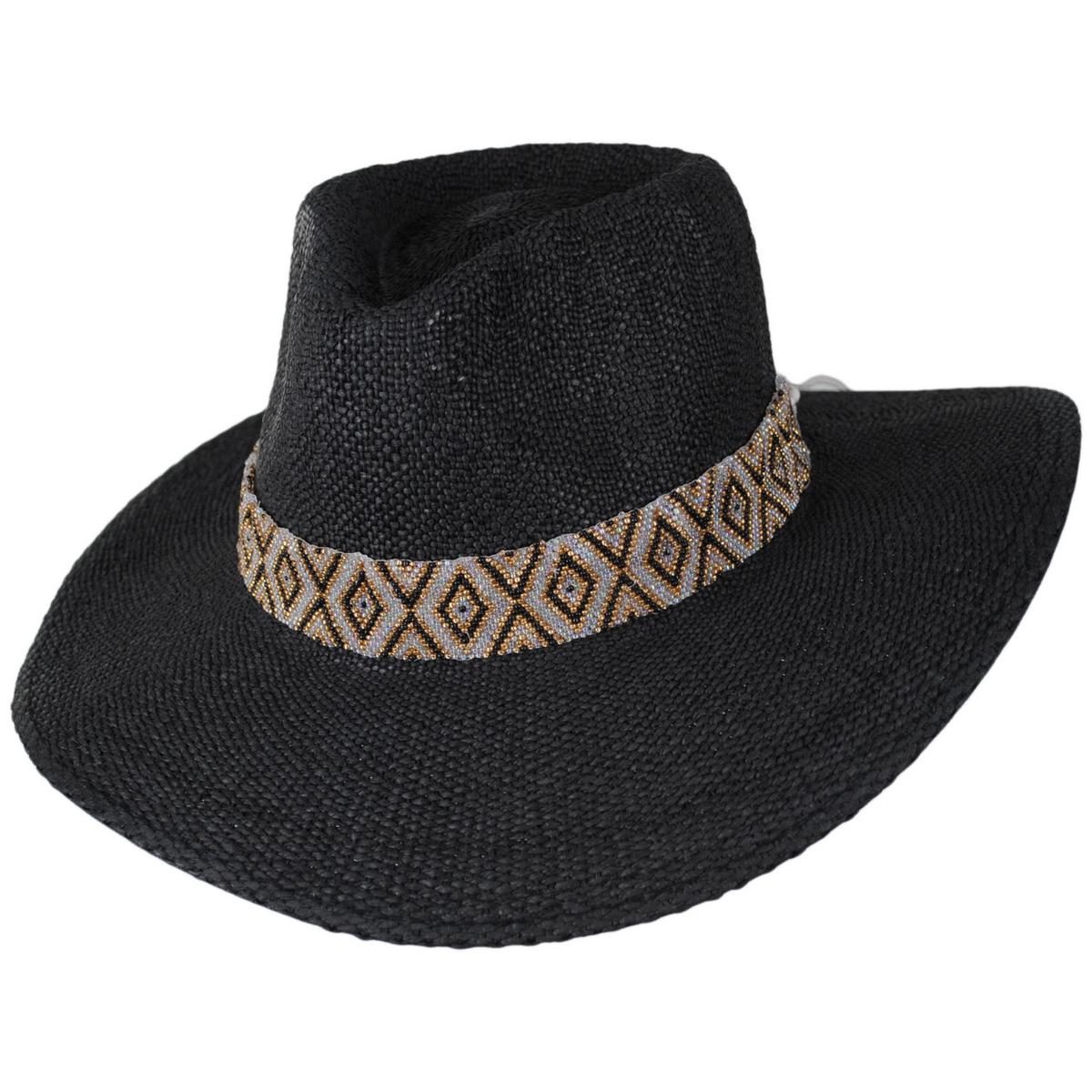 NIKKI BEACH | Zendaya Toyo Straw Fedora Hat | 102664 | lead | BLACK