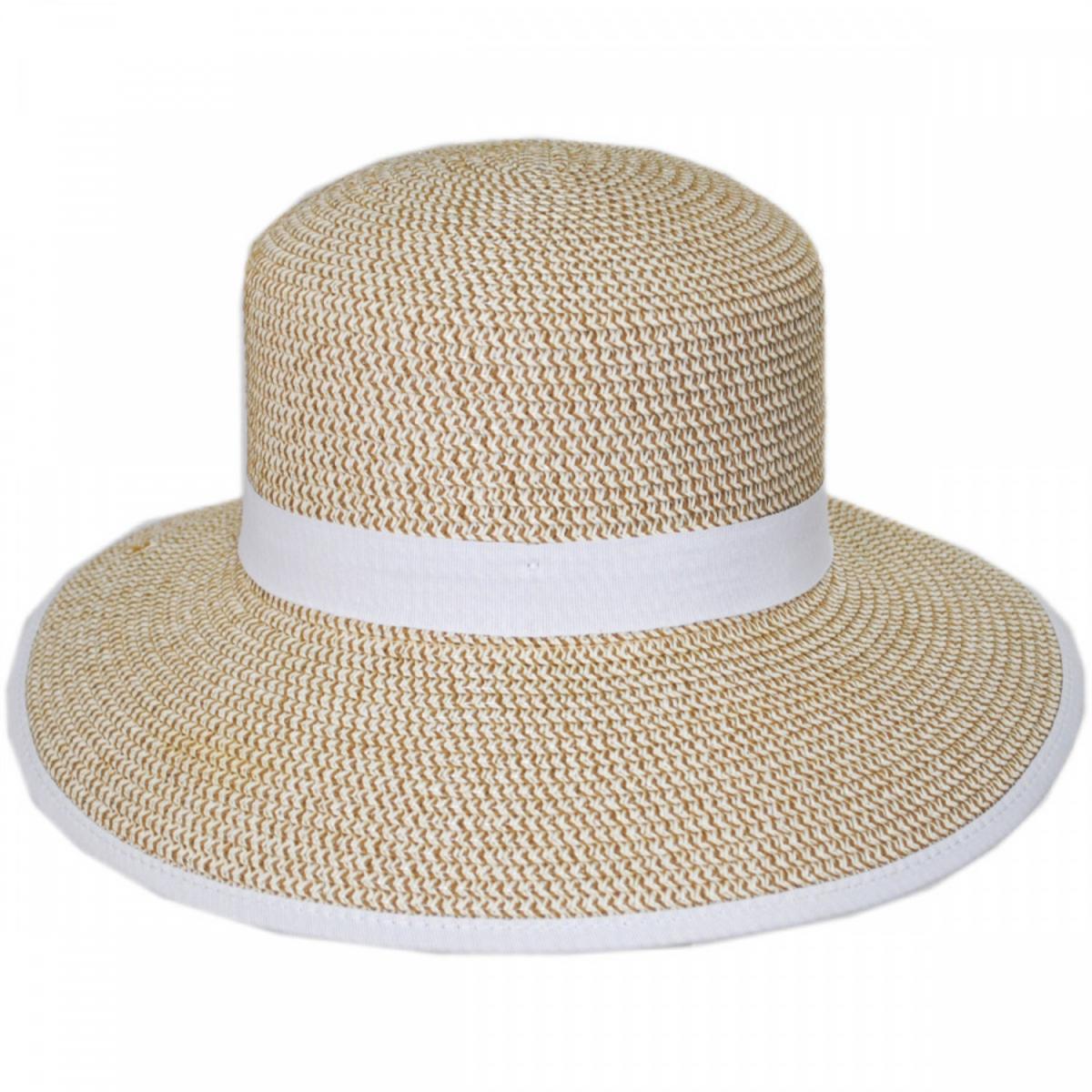 Physician Endorsed | Pitch Perfect Framer Toyo Straw Cloche Hat | 102727 | front | NATURAL/WHITE