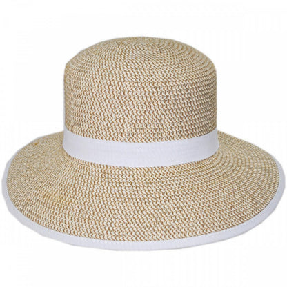 Physician Endorsed | Pitch Perfect Framer Toyo Straw Cloche Hat | 102727 | front | NATURAL/WHITE