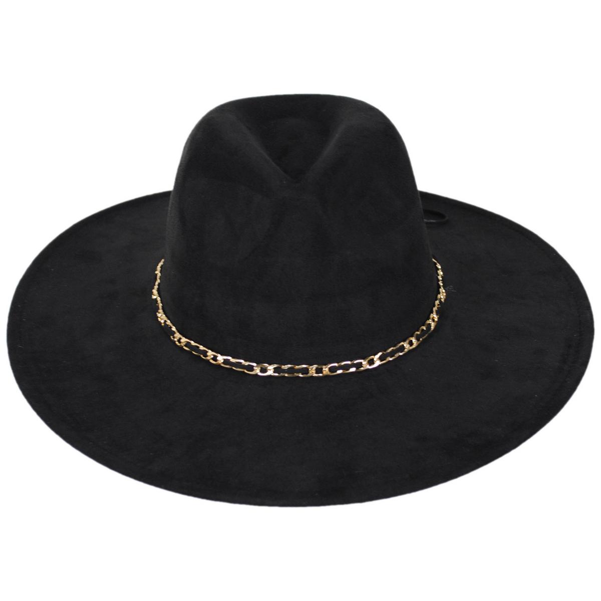 San Diego Hat Company | Peekaboo Faux Suede Fedora Hat | 108658 | front | BLACK