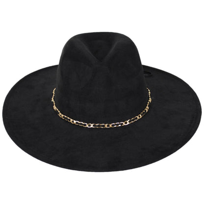 San Diego Hat Company | Peekaboo Faux Suede Fedora Hat | 108658 | front | BLACK