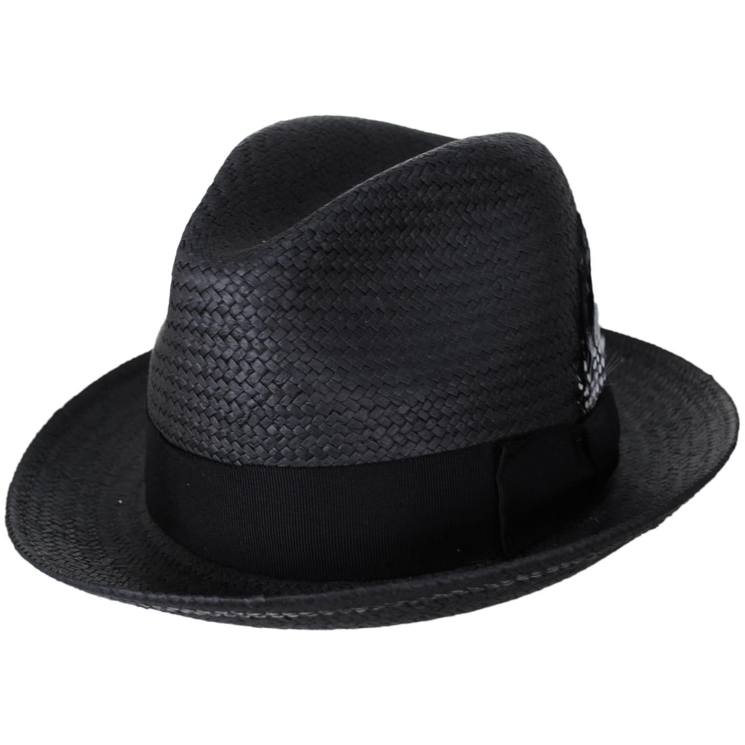 Bailey 1922 | Tino Sun Raindura Straw Fedora Hat | 127942 | lead | BLACK