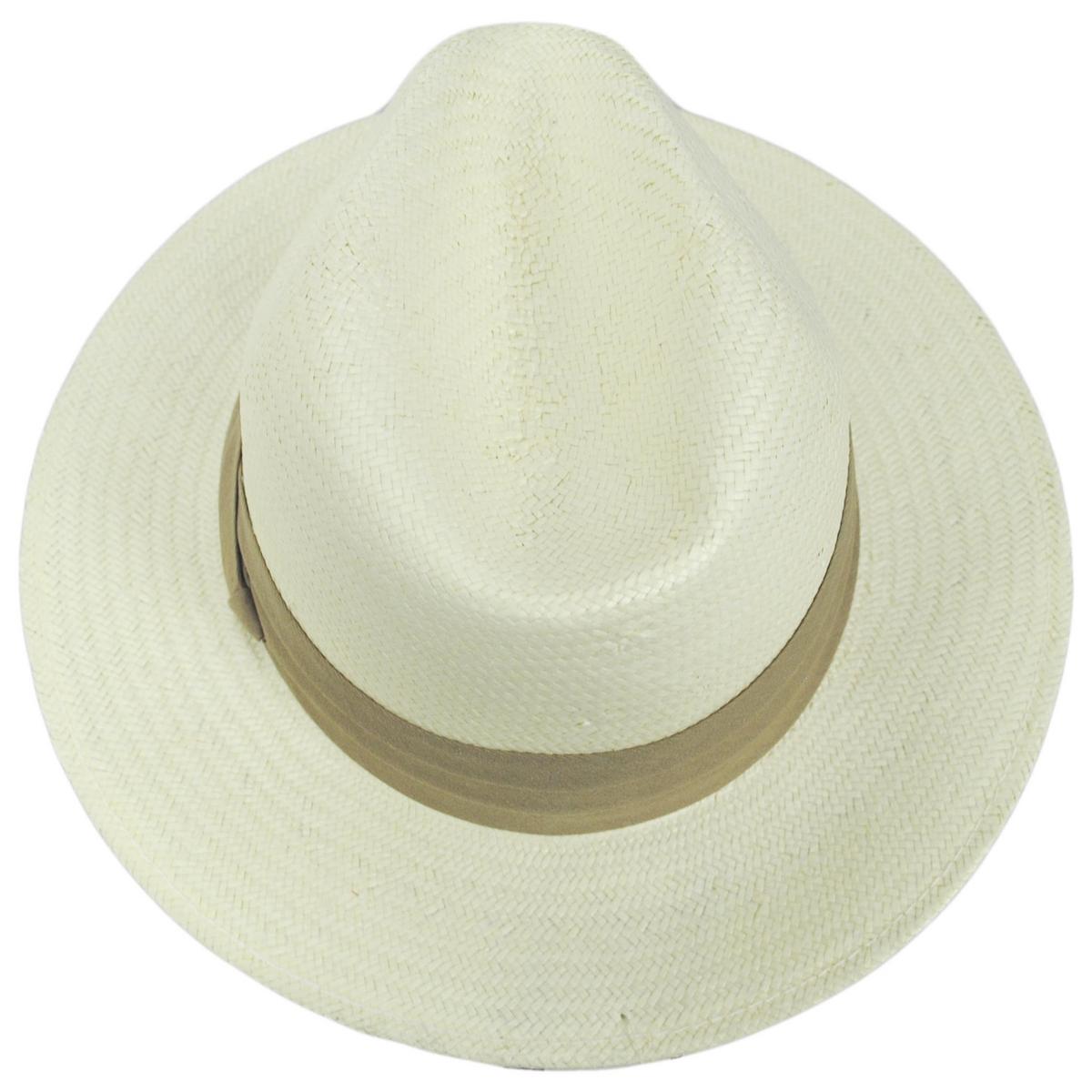 Jaxon Hats | Toyo Straw Safari Fedora Hat - Khaki Band | 129914 | top | IVORY