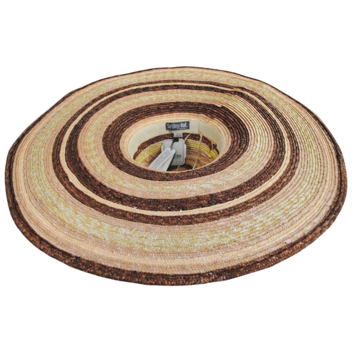Milan Stripe Wide Brim Wheat Straw Sun Hat