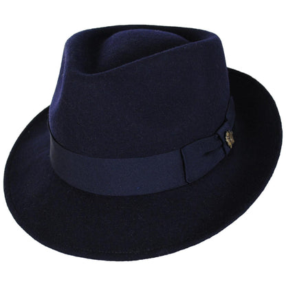 Bigalli | Quick Step Wool Felt Fedora Hat | 131439 | lead | NAVY