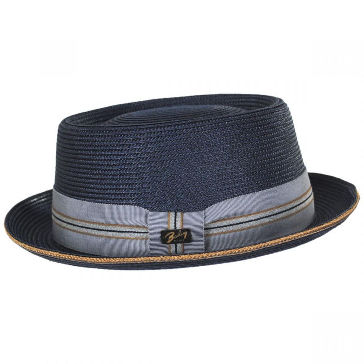 Bailey 1922 | Carver Toyo Straw Blend Pork Pie Hat | 127761 | profile | NAVY