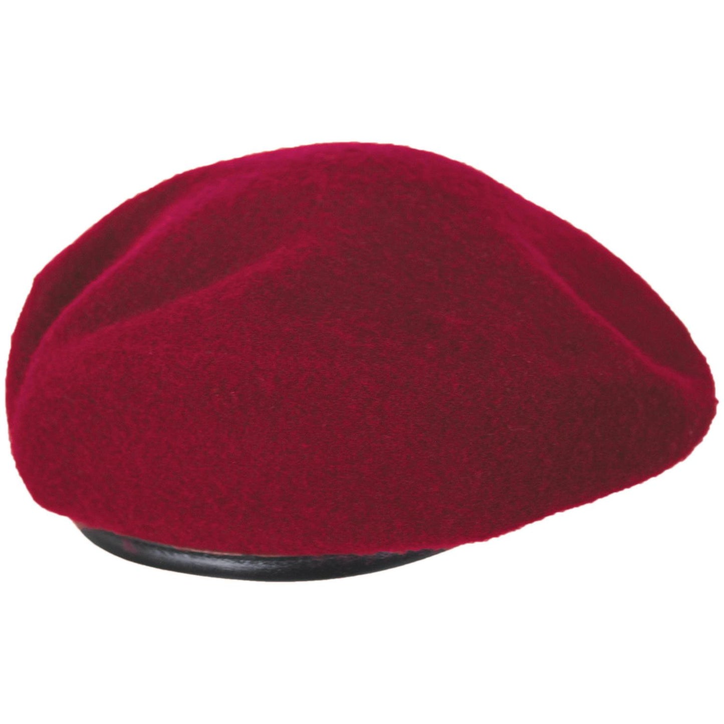 Village Hat Shop | Wool Military Beret with Lambskin Band | 151106 | lead | RED