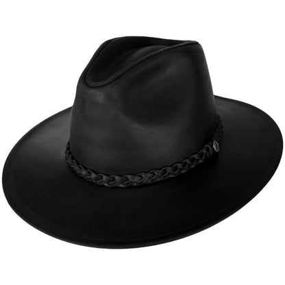 Jaxon Hats | Buffalo Leather Western Hat | 147201 | lead | BLACK