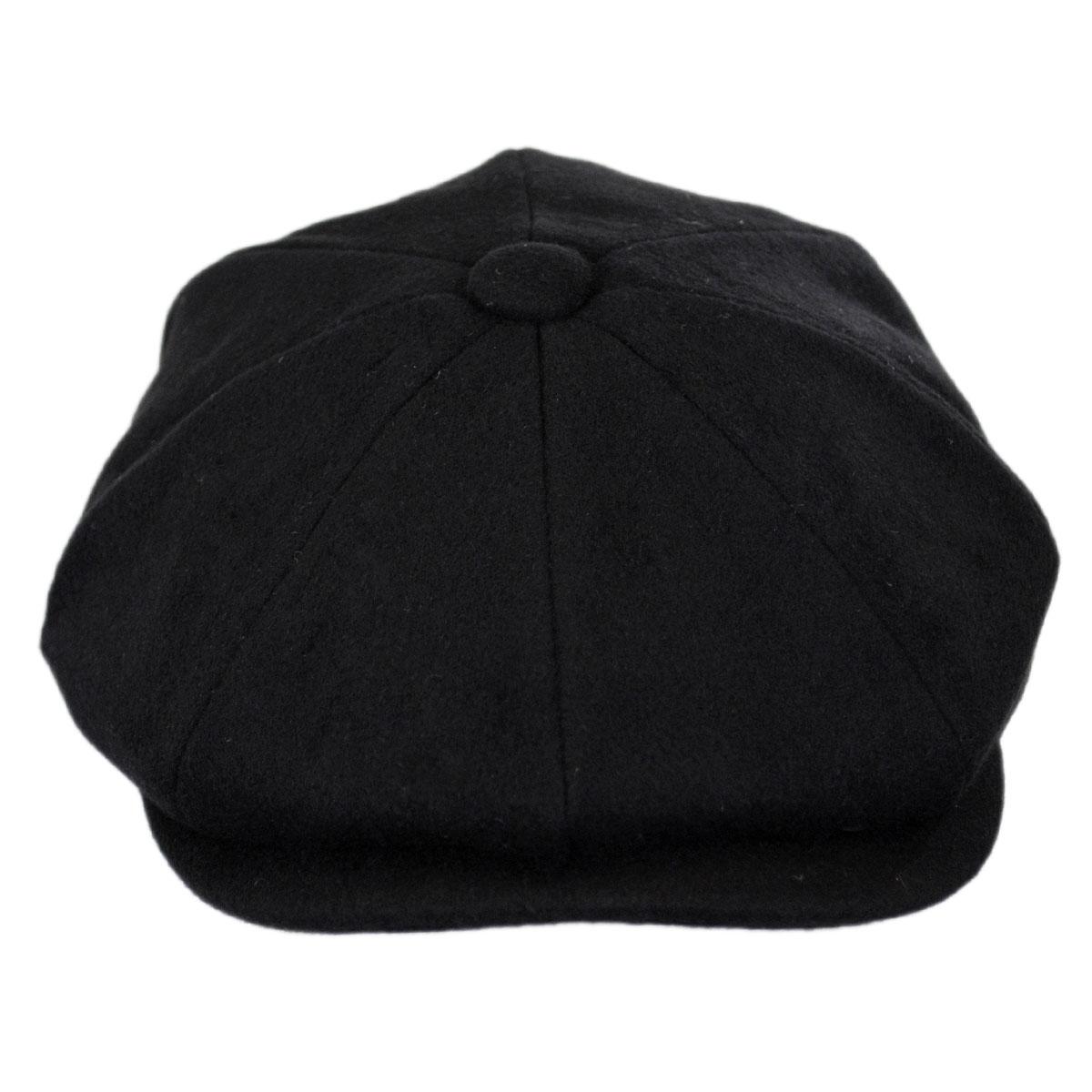 Jaxon Hats | Wholesale Pure Wool Newsboy Cap B2B Pre-Pack | B2B167767 | front | BLACK