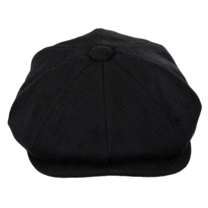 Jaxon Hats | Wholesale Pure Wool Newsboy Cap B2B Pre-Pack | B2B167767 | front | BLACK