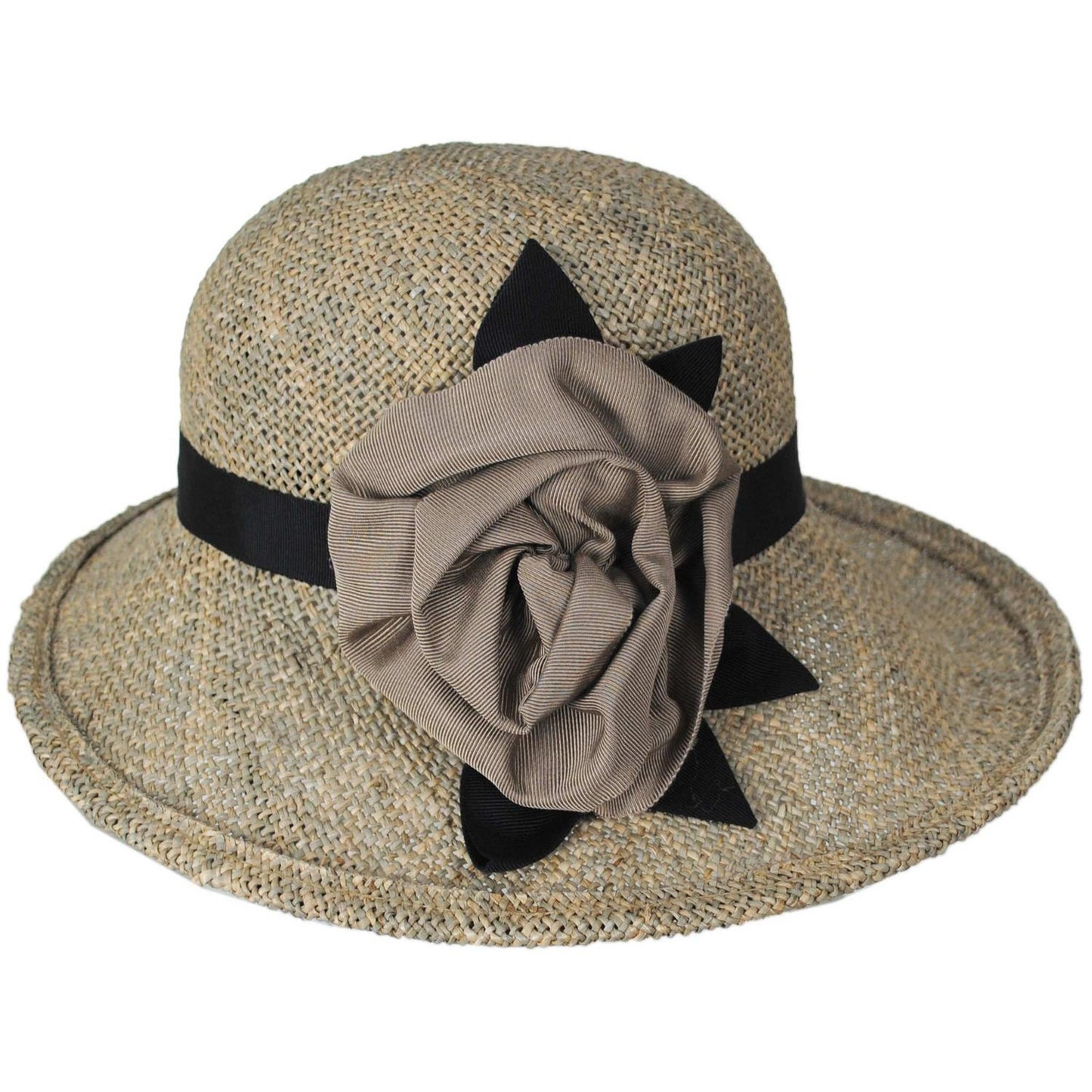 Kathy Jeanne | Ribbon Rosette Seagrass Straw Sun Hat | 100713 | profile | SEAGRASS