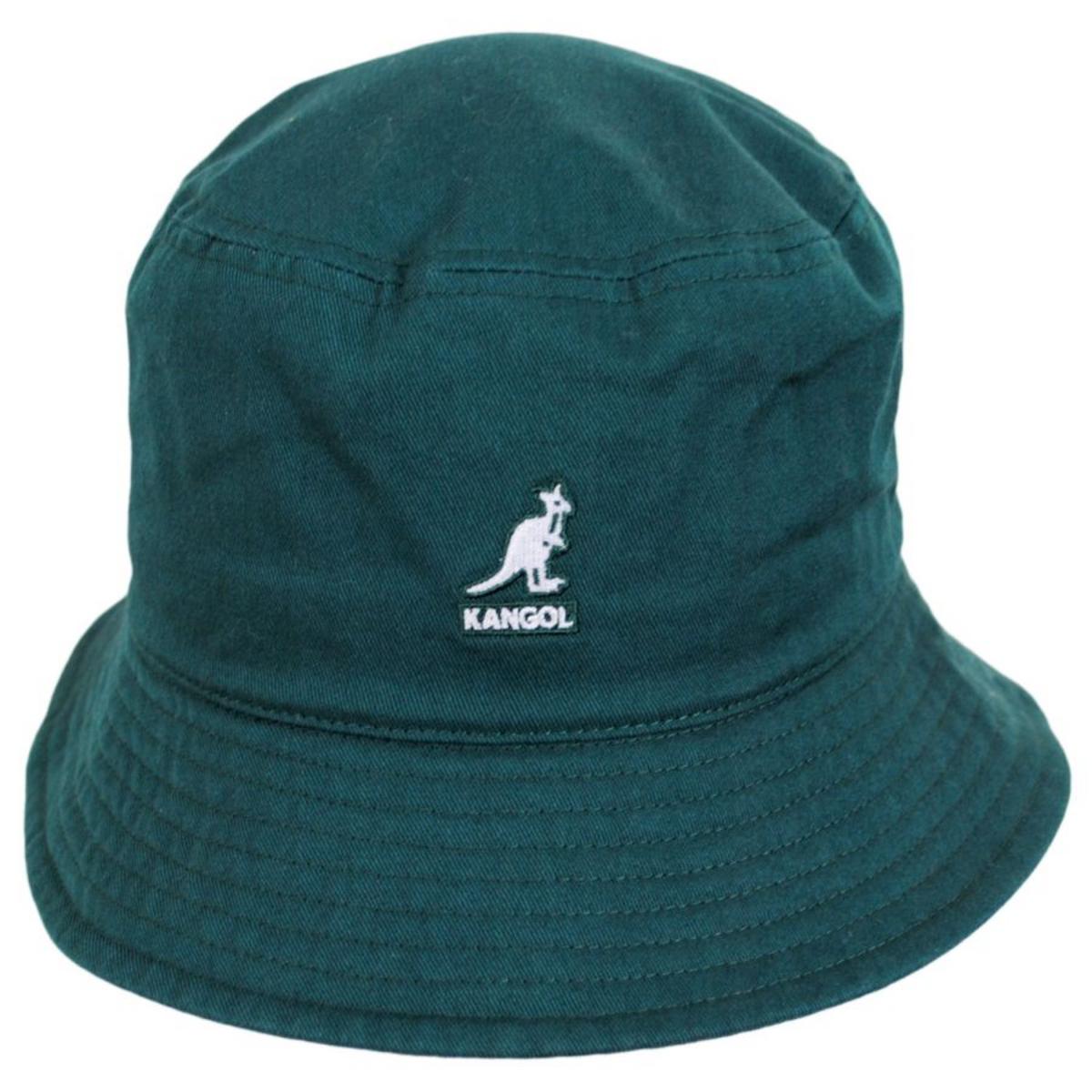Kangol | Washed Cotton Bucket Hat - Pine | 185701PINE | front | PINE