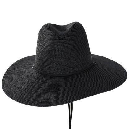 BRIXTON HATS | Mitch Toyo Straw Lifeguard Hat -Black | 128354SS23 | front | BLACK