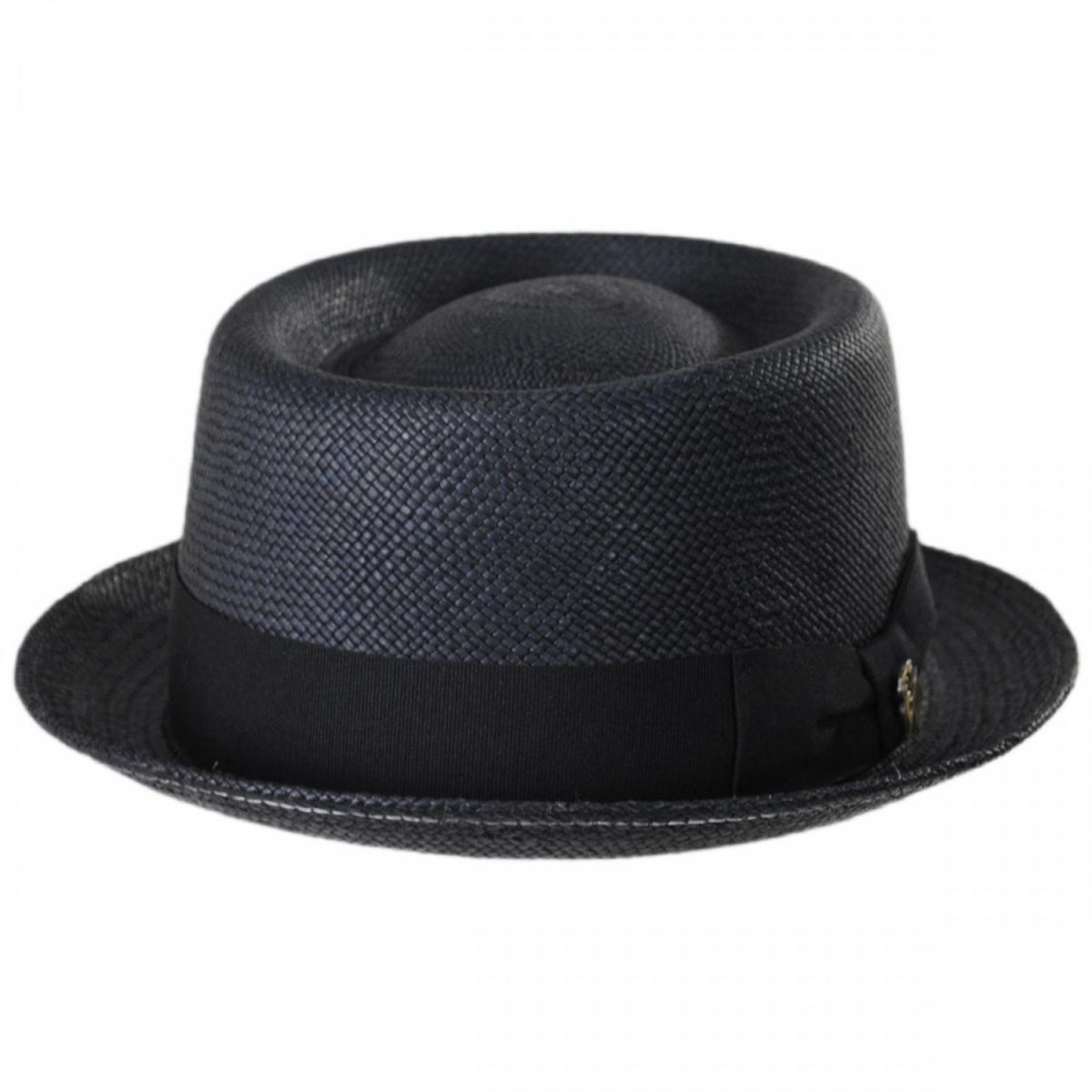 Bigalli | Panama Straw Pork Pie Hat | 129214 | lead | BLACK