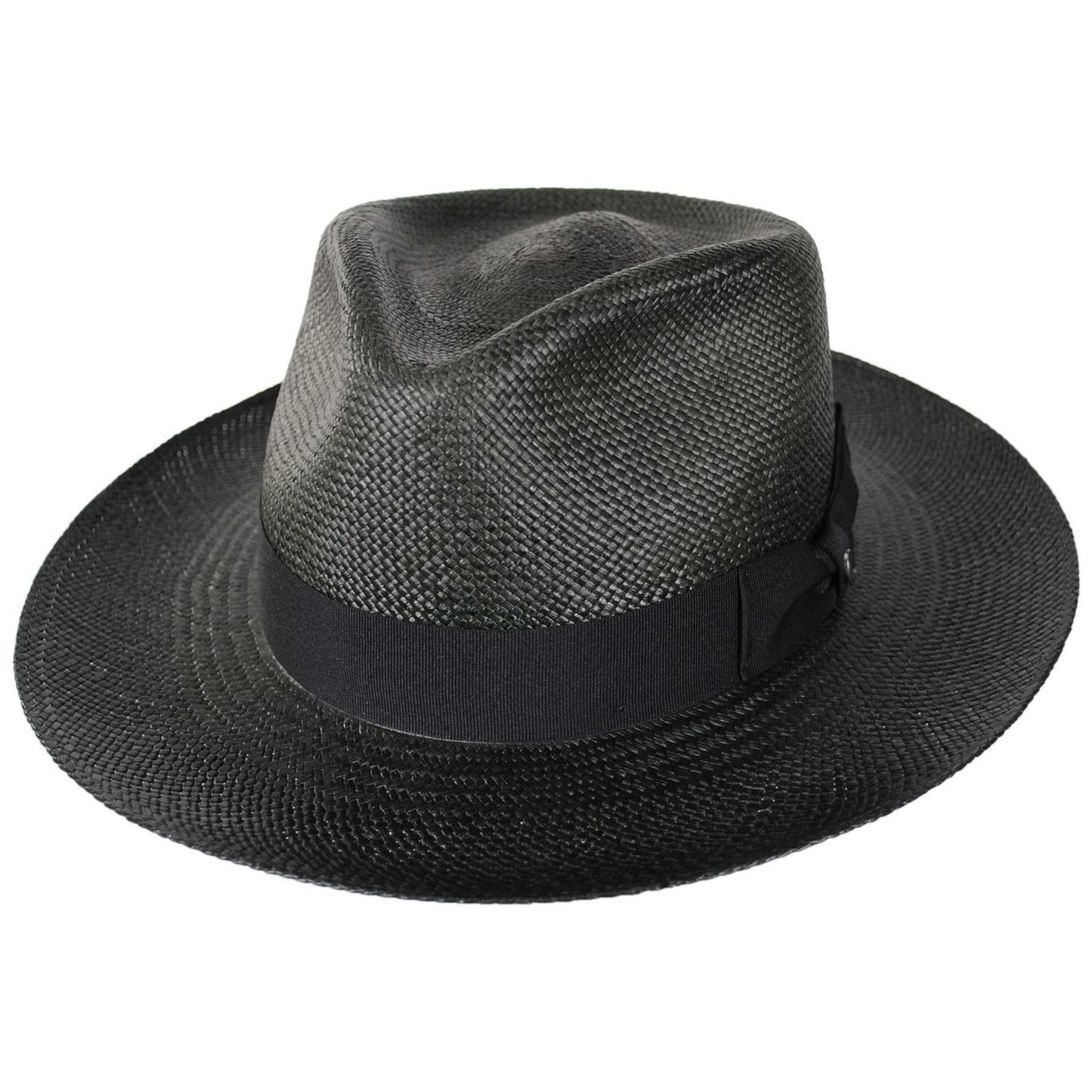 Jaxon Hats | Slicker Grade 8 Panama Straw Fedora Hat | 127151 | lead | BLACK