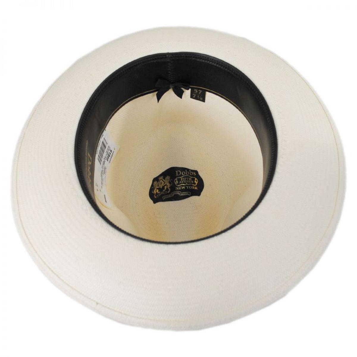 Dobbs | Center Pinch Shantung Straw Fedora Hat | 126984 | under | NATURAL