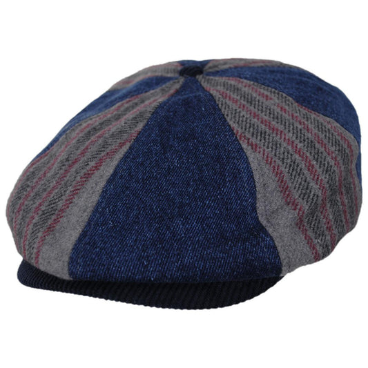 BRIXTON HATS | Altered Threads Cotton Blend Brood Baggy Newsboy Cap | 161577 | lead | MEDIUM WASH DENIM