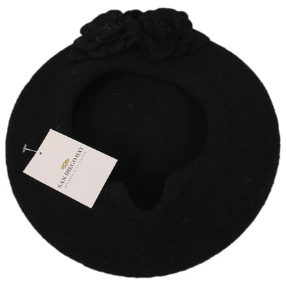 San Diego Hat Company | Fleur Wool Beret | 151613 | under | BLACK
