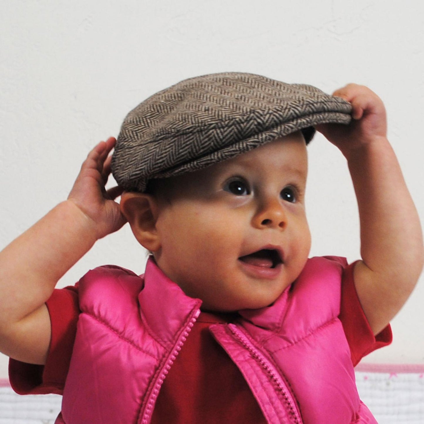 Jaxon Hats | Baby Herringbone Wool Blend Ivy Cap | 512111 | lsfone | BROWN