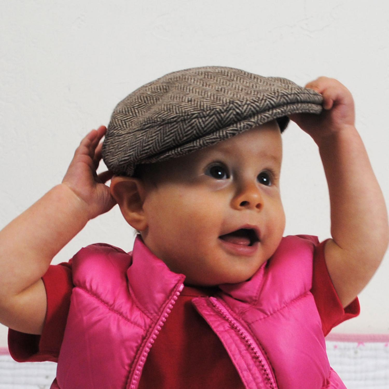 Jaxon Hats | Baby Herringbone Wool Blend Ivy Cap | 512111 | lsfone | BROWN