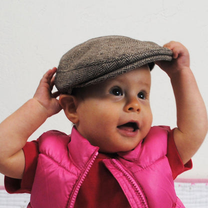 Jaxon Hats | Baby Herringbone Wool Blend Ivy Cap | 512111 | lsfone | BROWN