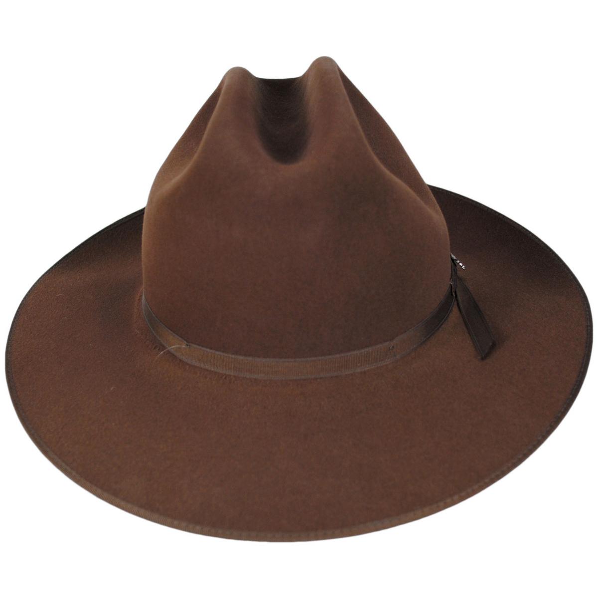 Stetson | Royal Deluxe Open Road Fur Felt Western Hat | 130750 | front | WALNUT