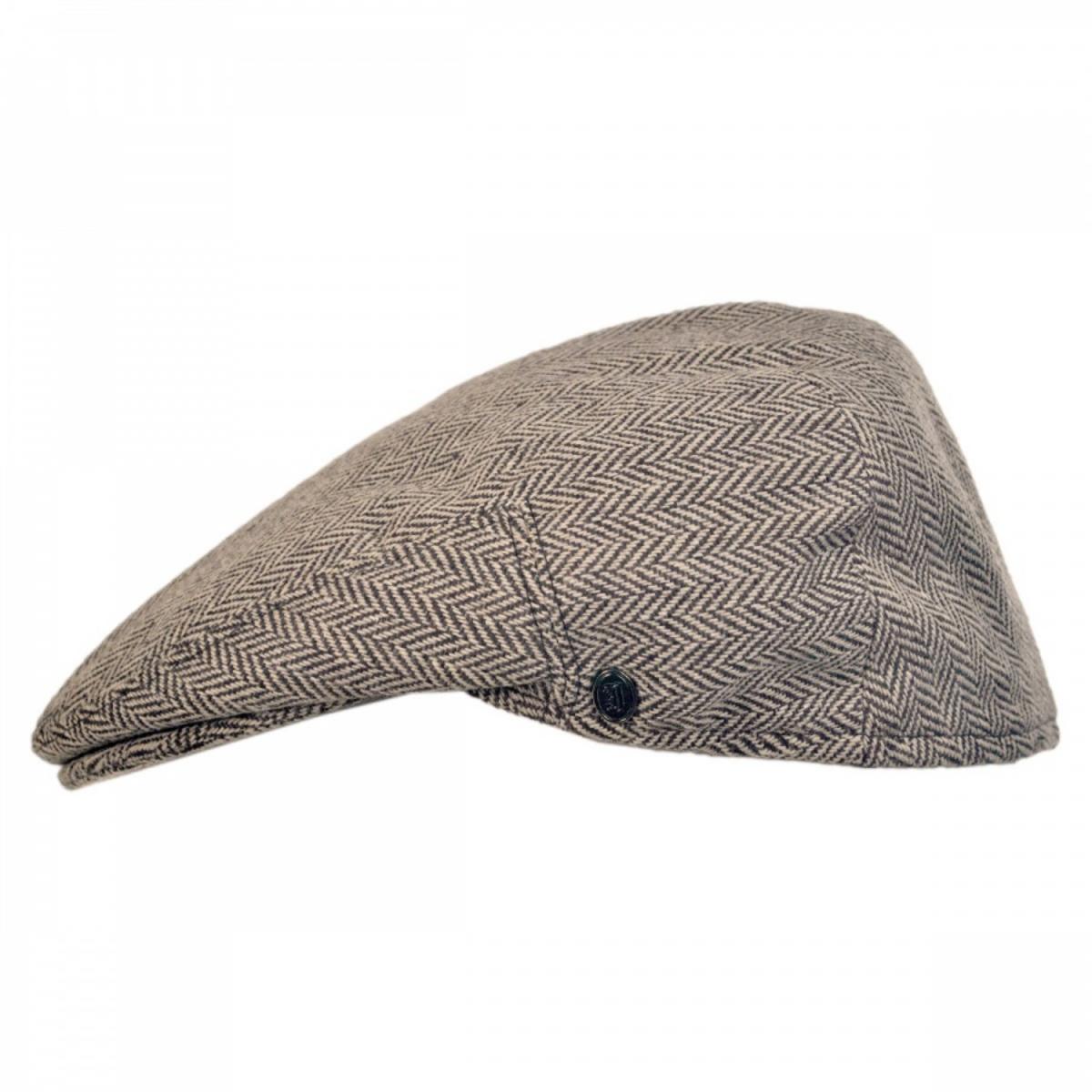 Jaxon Hats | Herringbone Wool Blend Ivy Cap | 167750 | profile | BROWN
