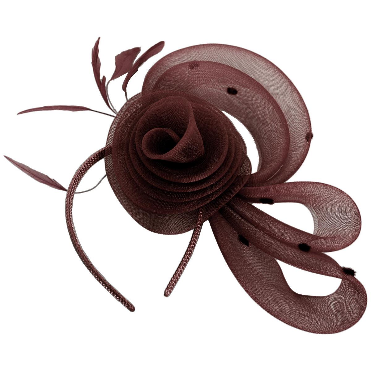 Kathy Jeanne | Pluma Horsehair Mesh Fascinator Hat | 122438 | lead | BROWN