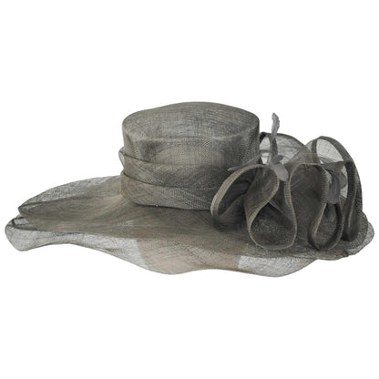 C.C Hats | Sinamay Straw Double Brim Boater Dress Hat | 124267 | profile | GREY