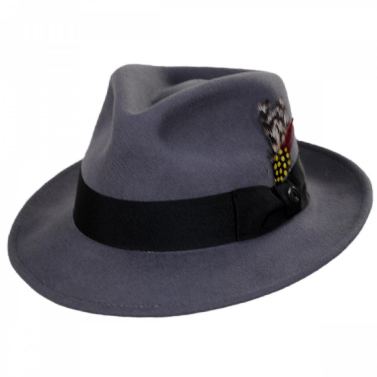 Jaxon Hats | C-Crown Crushable Wool Felt Fedora Hat | 135003 | lead | GREY