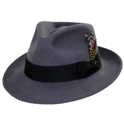 Jaxon Hats | C-Crown Crushable Wool Felt Fedora Hat | 135003 | lead | GREY