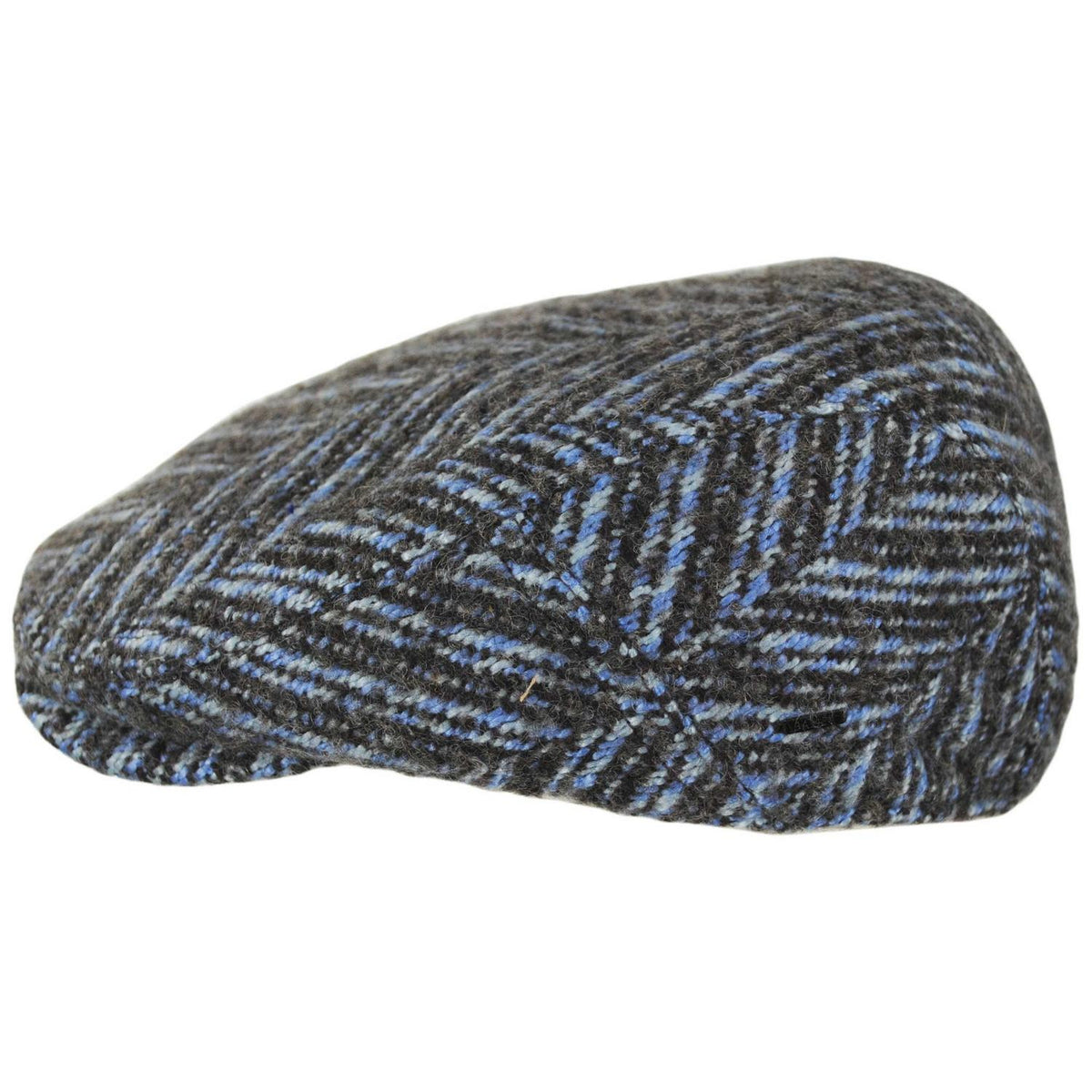 Bailey 1922 | Tyler Herringbone Flat Cap | 167245 | profile | BLUE
