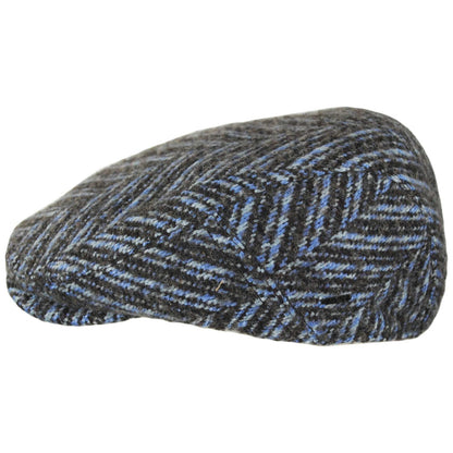 Bailey 1922 | Tyler Herringbone Flat Cap | 167245 | profile | BLUE