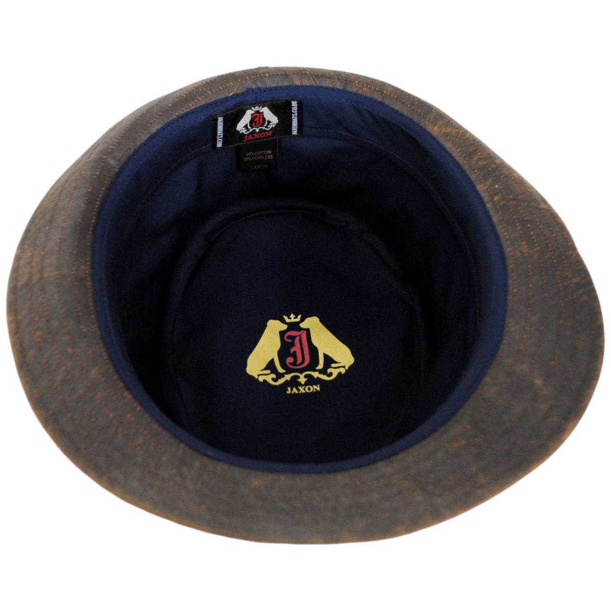 Jaxon Hats | Weathered Cotton Trilby Fedora Hat | 142314 | under | BROWN