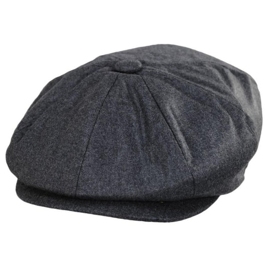 Baskerville Hat Company | Vauxhall Wool Poplin Newsboy Cap | 167672 | lead | GREY