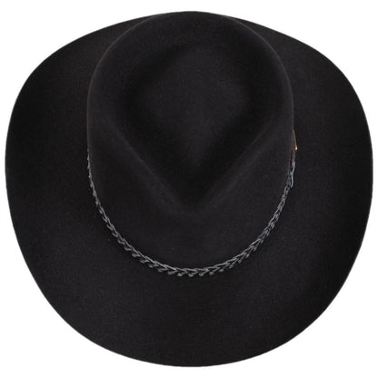 Akubra | Snowy River Fur Felt Australian Western Hat | 131700 | top | BLACK